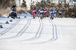 05.02.2022, Beijing, China (CHN): Natalia Nepryaeva (ROC), Therese Johaug (NOR), Krista Parmakoski (FIN), (l-r)  - XXIV. Olympic Winter Games Beijing 2022, cross-country, skiathlon women, Beijing (CHN). www.nordicfocus.com. © Modica/NordicFocus. Every downloaded picture is fee-liable.