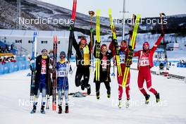 16.02.2022, Beijing, China (CHN): Maja Dahlqvist (SWE), Jonna Sundling (SWE), Yulia Stupak (RUS), Natalia Nepryaeva (RUS), Katharina Hennig (GER), Victoria Carl (GER), (l-r)  - XXIV. Olympic Winter Games Beijing 2022, cross-country, team sprint, Beijing (CHN). www.nordicfocus.com. © Modica/NordicFocus. Every downloaded picture is fee-liable.