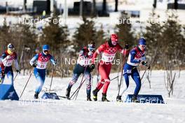 16.02.2022, Beijing, China (CHN): Maja Dahlqvist (SWE), Melissa Gal (FRA), Tiril Udnes Weng (NOR), Yulia Stupak (RUS), Kerttu Niskanen (FIN), (l-r)  - XXIV. Olympic Winter Games Beijing 2022, cross-country, team sprint, Beijing (CHN). www.nordicfocus.com. © Modica/NordicFocus. Every downloaded picture is fee-liable.