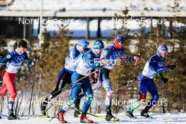 16.02.2022, Beijing, China (CHN): Michal Novak (CZE), Johannes Hoesflot Klaebo (NOR), Miha Simenc (SLO), (l-r), (l-r)  - XXIV. Olympic Winter Games Beijing 2022, cross-country, team sprint, Beijing (CHN). www.nordicfocus.com. © Modica/NordicFocus. Every downloaded picture is fee-liable.