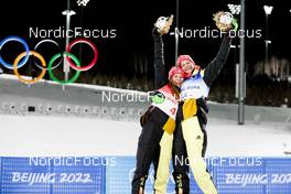 16.02.2022, Beijing, China (CHN): Katharina Hennig (GER), Victoria Carl (GER), (l-r)  - XXIV. Olympic Winter Games Beijing 2022, cross-country, team sprint, Beijing (CHN). www.nordicfocus.com. © Modica/NordicFocus. Every downloaded picture is fee-liable.