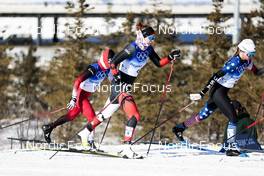 16.02.2022, Beijing, China (CHN): Lisa Unterweger (AUT), Dahria Beatty (CAN), Jessie Diggins (USA), (l-r)  - XXIV. Olympic Winter Games Beijing 2022, cross-country, team sprint, Beijing (CHN). www.nordicfocus.com. © Modica/NordicFocus. Every downloaded picture is fee-liable.
