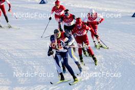 16.02.2022, Beijing, China (CHN): Kerttu Niskanen (FIN), Maja Dahlqvist (SWE), Yulia Stupak (RUS), (l-r)  - XXIV. Olympic Winter Games Beijing 2022, cross-country, team sprint, Beijing (CHN). www.nordicfocus.com. © Modica/NordicFocus. Every downloaded picture is fee-liable.
