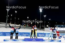 16.02.2022, Beijing, China (CHN): Maja Dahlqvist (SWE), Jonna Sundling (SWE), Katharina Hennig (GER), Victoria Carl (GER), Yulia Stupak (RUS), Natalia Nepryaeva (RUS), (l-r)  - XXIV. Olympic Winter Games Beijing 2022, cross-country, team sprint, Beijing (CHN). www.nordicfocus.com. © Modica/NordicFocus. Every downloaded picture is fee-liable.