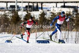 16.02.2022, Beijing, China (CHN): Antoine Cyr (CAN), Iivo Niskanen (FIN), (l-r)  - XXIV. Olympic Winter Games Beijing 2022, cross-country, team sprint, Beijing (CHN). www.nordicfocus.com. © Modica/NordicFocus. Every downloaded picture is fee-liable.