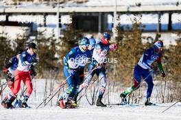 16.02.2022, Beijing, China (CHN): Michal Novak (CZE), Johannes Hoesflot Klaebo (NOR), Miha Simenc (SLO), (l-r), (l-r)  - XXIV. Olympic Winter Games Beijing 2022, cross-country, team sprint, Beijing (CHN). www.nordicfocus.com. © Modica/NordicFocus. Every downloaded picture is fee-liable.