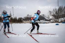 04.02.2022, Beijing, China (CHN): Lotta Udnes Weng (NOR), Tiril Udnes Weng (NOR), (l-r)  - XXIV. Olympic Winter Games Beijing 2022, cross-country, training, Beijing (CHN). www.nordicfocus.com. © Modica/NordicFocus. Every downloaded picture is fee-liable.
