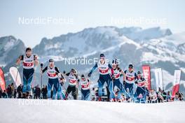 26.03.2022, Zweisimmen-Sparenmoos, Switzerland (SUI): Anja Weber (SUI), Nadja Kaelin (SUI), Nadine Faehndrich (SUI), (l-r)  - Swiss Championships cross-country, mass, Zweisimmen-Sparenmoos (SUI). www.nordicfocus.com. © Modica/NordicFocus. Every downloaded picture is fee-liable.
