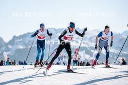 26.03.2022, Zweisimmen-Sparenmoos, Switzerland (SUI): Candide Pralong (SUI), Jeremy Finello (SUI), (l-r)  - Swiss Championships cross-country, mass, Zweisimmen-Sparenmoos (SUI). www.nordicfocus.com. © Modica/NordicFocus. Every downloaded picture is fee-liable.