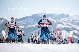 26.03.2022, Zweisimmen-Sparenmoos, Switzerland (SUI): Anja Weber (SUI), Nadine Faehndrich (SUI), (l-r)  - Swiss Championships cross-country, mass, Zweisimmen-Sparenmoos (SUI). www.nordicfocus.com. © Modica/NordicFocus. Every downloaded picture is fee-liable.