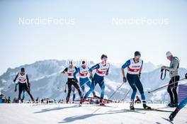 26.03.2022, Zweisimmen-Sparenmoos, Switzerland (SUI): Marius Danuser (SUI), Cyril Faehndrich (SUI), Ueli Schnider (SUI), (l-r)  - Swiss Championships cross-country, mass, Zweisimmen-Sparenmoos (SUI). www.nordicfocus.com. © Modica/NordicFocus. Every downloaded picture is fee-liable.