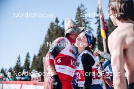 26.03.2022, Zweisimmen-Sparenmoos, Switzerland (SUI): Jovian Hediger (SUI), Nadja Kaelin (SUI), (l-r)  - Swiss Championships cross-country, mass, Zweisimmen-Sparenmoos (SUI). www.nordicfocus.com. © Modica/NordicFocus. Every downloaded picture is fee-liable.