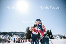 26.03.2022, Zweisimmen-Sparenmoos, Switzerland (SUI): Anja Weber (SUI), Nadine Faehndrich (SUI), (l-r)  - Swiss Championships cross-country, mass, Zweisimmen-Sparenmoos (SUI). www.nordicfocus.com. © Modica/NordicFocus. Every downloaded picture is fee-liable.