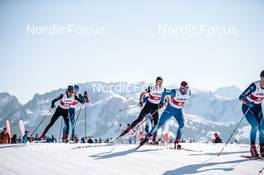 26.03.2022, Zweisimmen-Sparenmoos, Switzerland (SUI): Jeremy Finello (SUI), Severin Baessler (SUI), Marius Danuser (SUI), (l-r)  - Swiss Championships cross-country, mass, Zweisimmen-Sparenmoos (SUI). www.nordicfocus.com. © Modica/NordicFocus. Every downloaded picture is fee-liable.