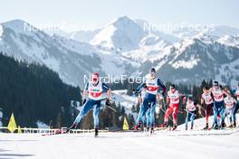 26.03.2022, Zweisimmen-Sparenmoos, Switzerland (SUI): Jonas Baumann (SUI), Candide Pralong (SUI), (l-r)  - Swiss Championships cross-country, mass, Zweisimmen-Sparenmoos (SUI). www.nordicfocus.com. © Modica/NordicFocus. Every downloaded picture is fee-liable.