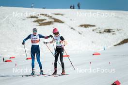27.03.2022, Zweisimmen-Sparenmoos, Switzerland (SUI): Gianluca Walpen (SUI), Maurin Jonas Egger (SUI), (l-r)  - Swiss Championships cross-country, relay, Zweisimmen-Sparenmoos (SUI). www.nordicfocus.com. © Modica/NordicFocus. Every downloaded picture is fee-liable.