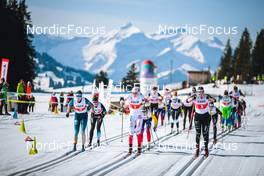 27.03.2022, Zweisimmen-Sparenmoos, Switzerland (SUI): Bianca Buholzer (SUI), Fabiana Wieser (SUI), Desiree Steiner (SUI), (l-r)  - Swiss Championships cross-country, relay, Zweisimmen-Sparenmoos (SUI). www.nordicfocus.com. © Modica/NordicFocus. Every downloaded picture is fee-liable.