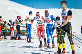 27.03.2022, Zweisimmen-Sparenmoos, Switzerland (SUI): Silvan Hauser(SUI), Marius Danuser(SUI), (l-r)  - Swiss Championships cross-country, relay, Zweisimmen-Sparenmoos (SUI). www.nordicfocus.com. © Modica/NordicFocus. Every downloaded picture is fee-liable.