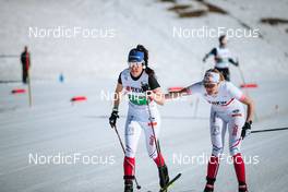 27.03.2022, Zweisimmen-Sparenmoos, Switzerland (SUI): Giuliana Werro (SUI), Fabiana Wieser (SUI), (l-r)  - Swiss Championships cross-country, relay, Zweisimmen-Sparenmoos (SUI). www.nordicfocus.com. © Modica/NordicFocus. Every downloaded picture is fee-liable.