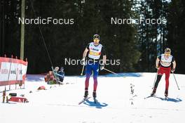 27.03.2022, Zweisimmen-Sparenmoos, Switzerland (SUI): Reto Hammer(SUI), Samuel Maes(SUI), (l-r)  - Swiss Championships cross-country, relay, Zweisimmen-Sparenmoos (SUI). www.nordicfocus.com. © Modica/NordicFocus. Every downloaded picture is fee-liable.