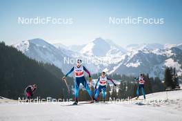 25.03.2022, Zweisimmen-Sparenmoos, Switzerland (SUI): Alina Meier (SUI), Laurien Van Der Graaff (SUI), Lea Fischer (SUI), (l-r)  - Swiss Championships cross-country, skiathlon, Zweisimmen-Sparenmoos (SUI). www.nordicfocus.com. © Modica/NordicFocus. Every downloaded picture is fee-liable.