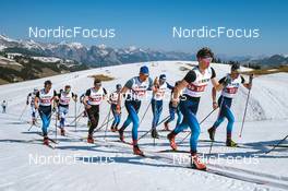 25.03.2022, Zweisimmen-Sparenmoos, Switzerland (SUI): Beda Klee (SUI), Severin Baessler (SUI), Cedric Steiner (SUI), Cyril Faehndrich (SUI), Erwan Kaeser (SUI), (l-r)  - Swiss Championships cross-country, skiathlon, Zweisimmen-Sparenmoos (SUI). www.nordicfocus.com. © Modica/NordicFocus. Every downloaded picture is fee-liable.