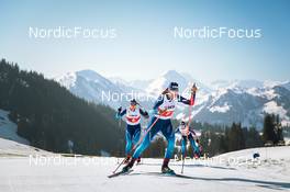 25.03.2022, Zweisimmen-Sparenmoos, Switzerland (SUI): Laurien Van Der Graaff (SUI), Alina Meier (SUI), (l-r)  - Swiss Championships cross-country, skiathlon, Zweisimmen-Sparenmoos (SUI). www.nordicfocus.com. © Modica/NordicFocus. Every downloaded picture is fee-liable.