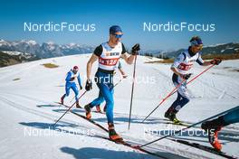 25.03.2022, Zweisimmen-Sparenmoos, Switzerland (SUI): Candide Pralong (SUI), Marino Capelli (SUI), (l-r)  - Swiss Championships cross-country, skiathlon, Zweisimmen-Sparenmoos (SUI). www.nordicfocus.com. © Modica/NordicFocus. Every downloaded picture is fee-liable.