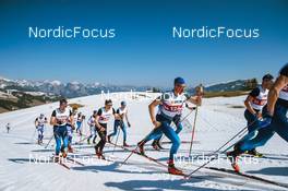 25.03.2022, Zweisimmen-Sparenmoos, Switzerland (SUI): Beda Klee (SUI), Severin Baessler (SUI), Cedric Steiner (SUI), (l-r)  - Swiss Championships cross-country, skiathlon, Zweisimmen-Sparenmoos (SUI). www.nordicfocus.com. © Modica/NordicFocus. Every downloaded picture is fee-liable.
