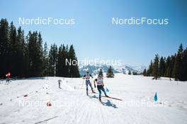 25.03.2022, Zweisimmen-Sparenmoos, Switzerland (SUI): Curdin Raez (SUI), Cla-Ursin Nufer (SUI), (l-r)  - Swiss Championships cross-country, skiathlon, Zweisimmen-Sparenmoos (SUI). www.nordicfocus.com. © Modica/NordicFocus. Every downloaded picture is fee-liable.