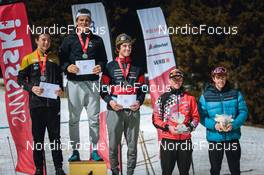 25.03.2022, Zweisimmen-Sparenmoos, Switzerland (SUI): Maxime Beguin (SUI), Roman Alder (SUI), Jon-Fadri Nufer (SUI), Silvan Hauser (SUI), Isai Naeff (SUI), (l-r) - Swiss Championships cross-country, skiathlon, Zweisimmen-Sparenmoos (SUI). www.nordicfocus.com. © Modica/NordicFocus. Every downloaded picture is fee-liable.