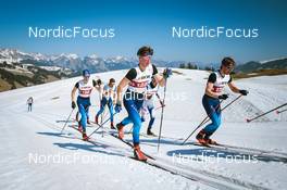 25.03.2022, Zweisimmen-Sparenmoos, Switzerland (SUI): Candide Pralong (SUI), Cyril Faehndrich (SUI), Beda Klee (SUI), (l-r)  - Swiss Championships cross-country, skiathlon, Zweisimmen-Sparenmoos (SUI). www.nordicfocus.com. © Modica/NordicFocus. Every downloaded picture is fee-liable.