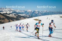 25.03.2022, Zweisimmen-Sparenmoos, Switzerland (SUI): Roman Alder (SUI), Mario Baessler (SUI), (l-r)  - Swiss Championships cross-country, skiathlon, Zweisimmen-Sparenmoos (SUI). www.nordicfocus.com. © Modica/NordicFocus. Every downloaded picture is fee-liable.