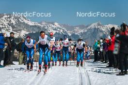 25.03.2022, Zweisimmen-Sparenmoos, Switzerland (SUI): Candide Pralong (SUI), Erwan Kaeser (SUI), (l-r)  - Swiss Championships cross-country, skiathlon, Zweisimmen-Sparenmoos (SUI). www.nordicfocus.com. © Modica/NordicFocus. Every downloaded picture is fee-liable.