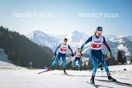 25.03.2022, Zweisimmen-Sparenmoos, Switzerland (SUI): Laurien Van Der Graaff (SUI), Lea Fischer (SUI), Alina Meier (SUI), (l-r)  - Swiss Championships cross-country, skiathlon, Zweisimmen-Sparenmoos (SUI). www.nordicfocus.com. © Modica/NordicFocus. Every downloaded picture is fee-liable.