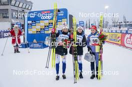 26.11.2022, Ruka, Finland (FIN): Frida Karlsson (SWE), Ebba Andersson (SWE), Katharina Hennig (GER), (l-r) - FIS world cup cross-country, 10km, Ruka (FIN). www.nordicfocus.com. © Thibaut/NordicFocus. Every downloaded picture is fee-liable.