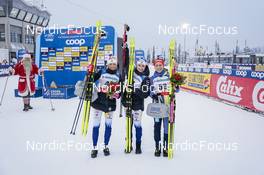 26.11.2022, Ruka, Finland (FIN): Frida Karlsson (SWE), Ebba Andersson (SWE), Katharina Hennig (GER), (l-r) - FIS world cup cross-country, 10km, Ruka (FIN). www.nordicfocus.com. © Thibaut/NordicFocus. Every downloaded picture is fee-liable.