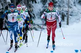 25.11.2022, Ruka, Finland (FIN): Krista Parmakoski (FIN), Frida Karlsson (SWE), Victoria Carl (GER), Nadine Faehndrich (SUI), (l-r)  - FIS world cup cross-country, individual sprint, Ruka (FIN). www.nordicfocus.com. © Modica/NordicFocus. Every downloaded picture is fee-liable.
