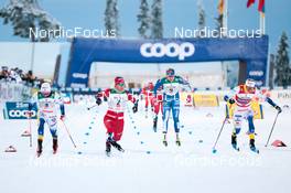 25.11.2022, Ruka, Finland (FIN): Emma Ribom (SWE), Tiril Udnes Weng (NOR), Jasmi Joensuu (FIN), Maja Dahlqvist (SWE), (l-r)  - FIS world cup cross-country, individual sprint, Ruka (FIN). www.nordicfocus.com. © Modica/NordicFocus. Every downloaded picture is fee-liable.