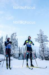 25.11.2022, Ruka, Finland (FIN): Florian Notz (GER), Friedrich Moch (GER), warm up - FIS world cup cross-country, individual sprint, Ruka (FIN). www.nordicfocus.com. © Modica/NordicFocus. Every downloaded picture is fee-liable.