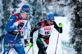 25.11.2022, Ruka, Finland (FIN): Niilo Moilanen (FIN), Federico Pellegrino (ITA), (l-r)  - FIS world cup cross-country, individual sprint, Ruka (FIN). www.nordicfocus.com. © Modica/NordicFocus. Every downloaded picture is fee-liable.