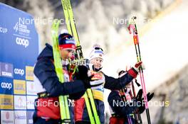 25.11.2022, Ruka, Finland (FIN): Even Northug (NOR), Johannes Hoesflot Klaebo (NOR), (l-r) - FIS world cup cross-country, individual sprint, Ruka (FIN). www.nordicfocus.com. © Modica/NordicFocus. Every downloaded picture is fee-liable.