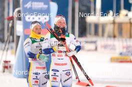 25.11.2022, Ruka, Finland (FIN): Johanna Hagstroem (SWE), Emma Ribom (SWE), (l-r)  - FIS world cup cross-country, individual sprint, Ruka (FIN). www.nordicfocus.com. © Modica/NordicFocus. Every downloaded picture is fee-liable.