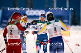 25.11.2022, Ruka, Finland (FIN): Johanna Hagstroem (SWE), Jasmi Joensuu (FIN), Emma Ribom (SWE), (l-r)  - FIS world cup cross-country, individual sprint, Ruka (FIN). www.nordicfocus.com. © Modica/NordicFocus. Every downloaded picture is fee-liable.