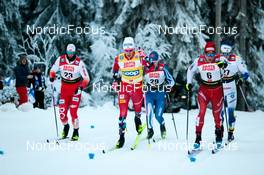 25.11.2022, Ruka, Finland (FIN): Maciej Starega (POL), Johannes Hoesflot Klaebo (NOR), Emil Liekari (FIN), Valerio Grond (SUI), Edvin Anger (SWE), (l-r)  - FIS world cup cross-country, individual sprint, Ruka (FIN). www.nordicfocus.com. © Modica/NordicFocus. Every downloaded picture is fee-liable.