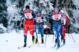 25.11.2022, Ruka, Finland (FIN): Ondrej Cerny (CZE), Lauri Mannila (FIN), Niilo Moilanen (FIN), Jules Chappaz (FRA), (l-r)  - FIS world cup cross-country, individual sprint, Ruka (FIN). www.nordicfocus.com. © Modica/NordicFocus. Every downloaded picture is fee-liable.