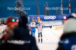 25.11.2022, Ruka, Finland (FIN): Jasmi Joensuu (FIN), Maja Dahlqvist (SWE), (l-r)  - FIS world cup cross-country, individual sprint, Ruka (FIN). www.nordicfocus.com. © Modica/NordicFocus. Every downloaded picture is fee-liable.