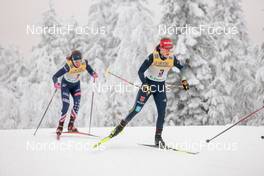 27.11.2022, Ruka, Finland (FIN): Rosie Brennan (USA), Katharina Hennig (GER), (l-r)  - FIS world cup cross-country, pursuit, Ruka (FIN). www.nordicfocus.com. © Modica/NordicFocus. Every downloaded picture is fee-liable.