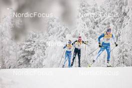 27.11.2022, Ruka, Finland (FIN): Johanna Matintalo (FIN), Sofie Krehl (GER), Anni Alakoski (FIN), (l-r)  - FIS world cup cross-country, pursuit, Ruka (FIN). www.nordicfocus.com. © Modica/NordicFocus. Every downloaded picture is fee-liable.