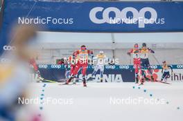 27.11.2022, Ruka, Finland (FIN): Tiril Udnes Weng (NOR), Maja Dahlqvist (SWE), Anne Kjersti Kalvaa (NOR), Rosie Brennan (USA), (l-r)  - FIS world cup cross-country, pursuit, Ruka (FIN). www.nordicfocus.com. © Modica/NordicFocus. Every downloaded picture is fee-liable.